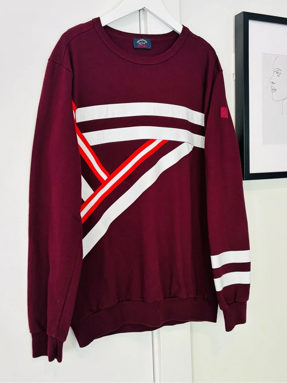 Paul & Shark Yachting Maroon Cotton Crewneck men's sweatshirt size Large Italy